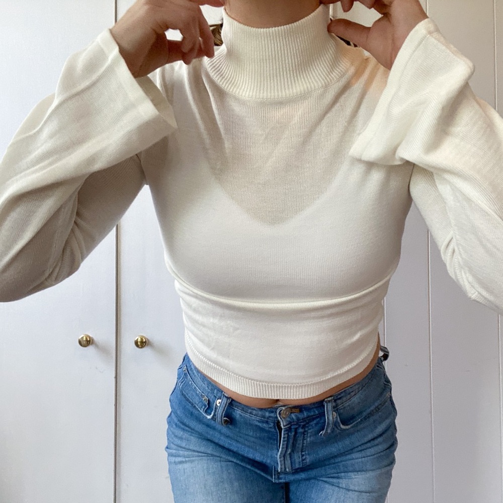 Turtleneck Flared Sleeve Sweater